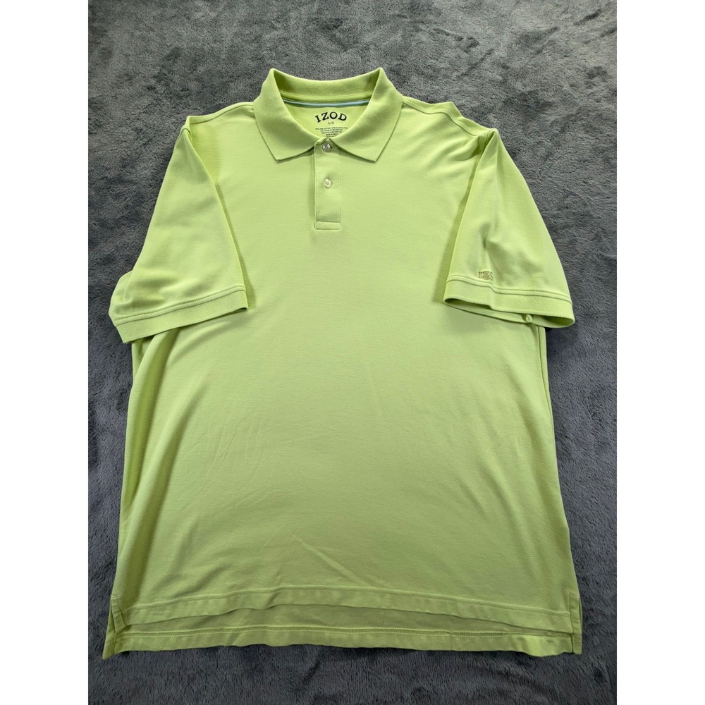 IZOD Men's Lime Green 100% Pima Cotton Short Sleeve Polo Shirt Large PC-757